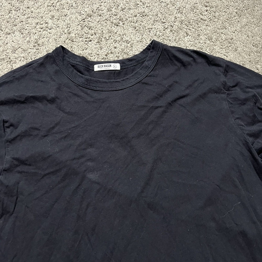 Buck Mason Black Crewneck T-Shirt Men's XL Made in America